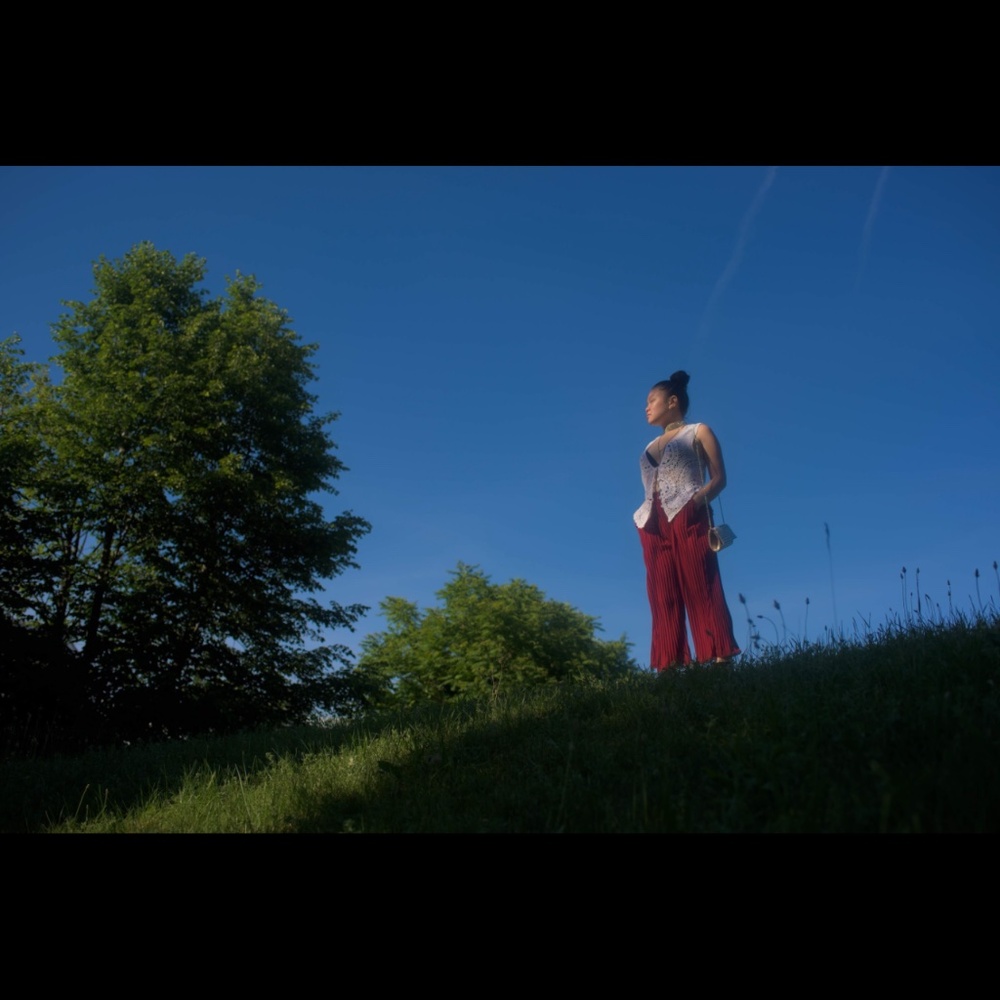 Red flowy pants - Picture 4 of 4